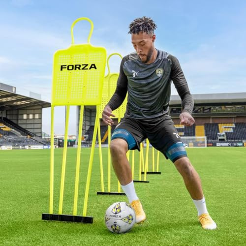 FORZA Mannequins d’Entraînement aux Coups Francs de Football [Mini/Junior/Senior] | Mannequins en PVC Renforcé avec Bases à Pointes | Équipement d’Entraînement Durable (Junior, Pack de 1 - sans Base)