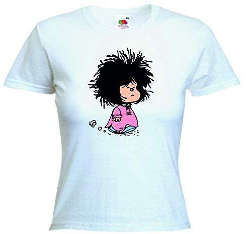 DrMugCollection - Maglietta Mafalda Sleep da Donna Bianco XL