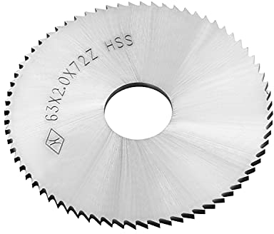 Utoolmart Hoja de sierra circular de acero de alta velocidad de 63 mm x 16 mm x 2 mm, sierra de corte de 72 dientes, disco de rueda para cortar ranurado, acero, cobre, metal, plástico, madera