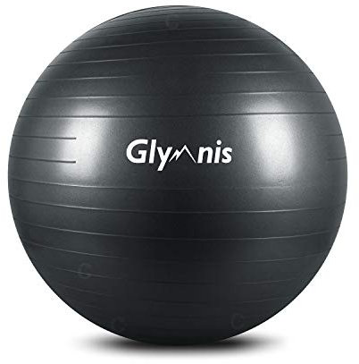 Glymnis Gymnastikball Sitzball 55cm 65cm 75cm Dicker Pilates Ball inkl. Luftpumpe Robuster 300kg Maximalbelastbarkeit für Hause Gym Büro