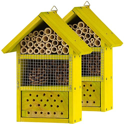 Royal Gardineer Insektenhotel Baukasten: 2er-Set Insektenhotel-Bausätze, Nisthilfe und Schutz, extra-tief (Insektenhotel groß, Bausatz Insektenhotel groß, Schmetterling)