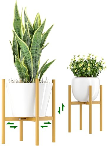 EKNITEY Supporto Regolabile per Vasi da Piante: Moderno Supporto in Metallo per Fiori da Interno/Esterno, Organizzatore per Piante, Supporto per Vasi per Giardino, Balcone, Angolo, Bagno, Soggiorno