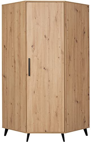 Marmex Arti 2 Artisan - Eckschrank auf Beinen; Eckgarderobe mit Kleiderstange und Einlegeböden, Geräumiger Eckkleiderschrank, großer Kleiderschrank