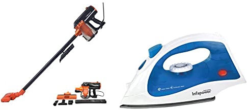 Belaco Corded Upright vacuum cleaner 600W 3 in 1 Stick handheld vacuum cleaner bagless HEPA and Multi cyclonic function portable and light weight & Infapower X601 Iron, Blue