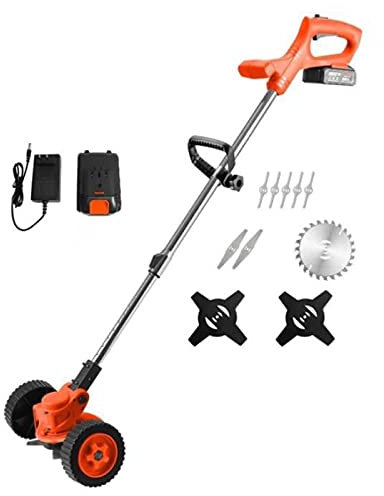 IZTOSS Desbrozadora bateria 3 en 1 con línea de Corte - Recortadora de Césped Eléctrica Desbrozadora y Cortacésped de Bordes con 2 Bateria 20V 2.0Ah Ajustable y MangoTelescópic