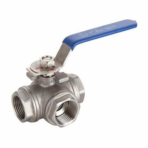 Schlauchverschraubung, Schlauchverbinder, Edelstahl-Dreiwege-L-Typ-T-Typ 1/4 Zoll, 3/8 Zoll, 1/2 Zoll, 3/4 Zoll, 1 Zoll, 2 Zoll, DN8-DN25 BSP-Innengewinde-Kugelhahn for Flüssigkeiten, Gase (Farbe : DN