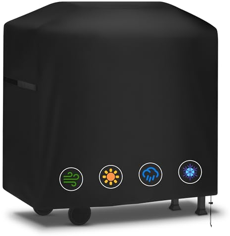 Yimomoyi Housse Plancha Exterieur, Housse Barbecue Exterieur Imperméable, Housse Barbecue Gaz avec Sac de Rangement, Résistante de 420D Oxford, Anti-UV, Coupe-Vent, Anti-poussière (117x66x117cm)