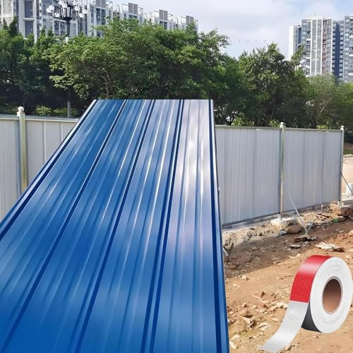 Roof Panels, Galvanized Profiled Sheet Roof Sheet Iron Material Width 90 Cm, Thickness 0.3 Mm, Length 100 Cm, 120 Cm, Corrugated Metal Roof Panels Blue(100x90cm,5pcs)