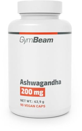 GymBeam Ashwagandha 200 mg – Integratore in Capsule con Withanolidi – Estratto Vegetale per Sonno, Vitalità e Resistenza allo Stress – Formula Vegana per uno Stile di Vita Sano – 90 Capsule