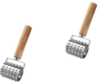 OUNONA 2 Piezas Ablandador de Acero ablandador de para bistec pequeño Rodillo de Herramienta para ablandador de Carne Martillo para Carne de Doble Cara Madera Plata