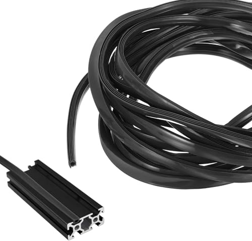 sourcing map Guarnizione piatta in alluminio per estrusione a U, 10 m, protezione antipolvere, staffa per stampante 3D con profilo in alluminio serie 4545, 5050, 1 confezione (nero)