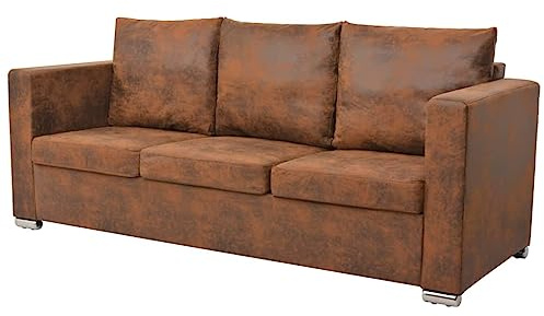 Solivagant Canapé à 3 Places 191 x 73 x 82 cm Cuir Daim Artificiel,(39.95 KG)