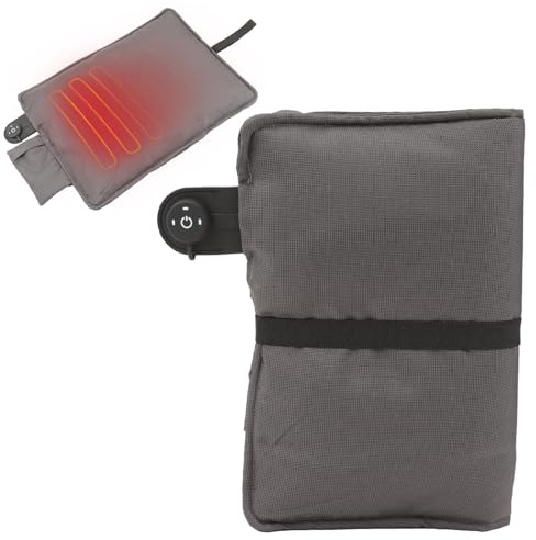 Addliving Cojín térmico inalámbrico para asiento | cojín térmico con batería y batería externa de 5000 mAh | Almohadilla térmica USB-C recargable | Cojín térmico por infrarrojos con batería | 3