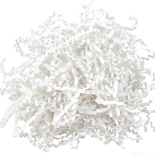 450g Matériau de remplissage,Frisure Kraft,Papier déchiqueté pour boîtes cadeaux et paquets,Frisure Kraft, Protection, Décoration, Mariage, Fête, Anniversaire, Naissance-Blanc