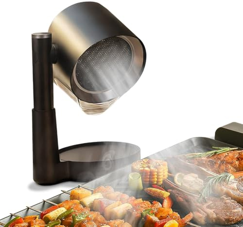 Yoicee Tragbare Dunstabzugshaube – Mit abnehmbarem Aluminium-Fettfilter, 3-Stufen-Abluftsystem für Indoor- und Outdoor-Kochen im Wohnmobil, Kompakte Küchenlüftung für BBQ (Black)