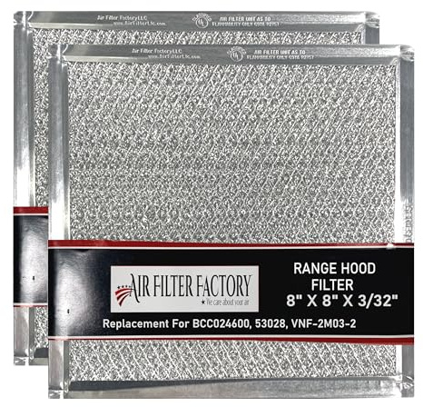 Air Filter Factory Stove Hood Vent 8X8 Inch RV Range Hood Vent Filter Replacement For BCC024600, 53028, VNF-2M03-2 Ventline Exhaust Fan 12-Layer Grease Filter 2-Pack