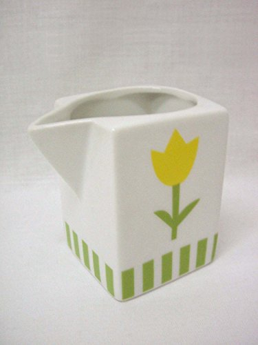 LECHERA Jarra Leche Ming Cuadrada Porcelana Rayas TULIPAN Verde