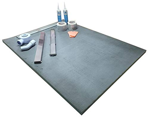 Nassboards, 30mm Split Tray Linear Shower System - Easy Installation for Home Improvement, Bathroom Renovation - Includes Self Adhesive Tape, Fixing Silicone Sealants, Internal Corners, Waste, Grate