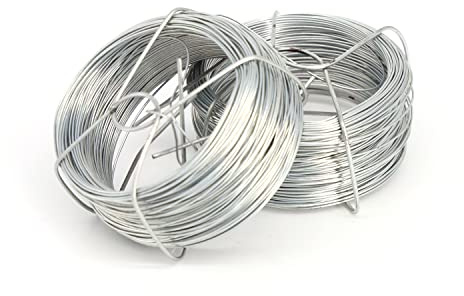 D.A.Y. Republic Silver Garden Wire for Climbing Plants, 18 Gauge Coil | 2 x 36.5m rolls, 1mm craft wire, galvanised aluminium, florist wire for DIY, sculpting, arts and crafts, plant training