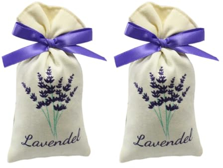 WUSJCOF 2 Stück (30g*2) Lavende Duftsäckchen Kleiderschrank Duftsäckchen Lavendel getrocknet Lavendel getrocknet Mottenschutz für Kleiderschrank, Auto Duft, Raumduft– Lavendelsäckchen