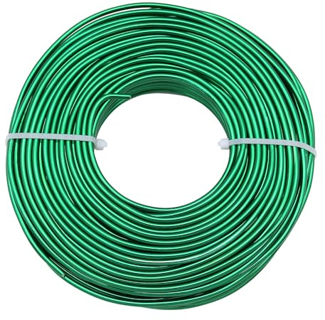 Uxney Smyckestråd, 1,5 mm tjock aluminium-pysseltråd, smyckestillverkningstråd, metalltråd för pyssel, aluminiumtråd, gör-det-själv, metallhantverk, konsttrådar (grön, 30 meter)