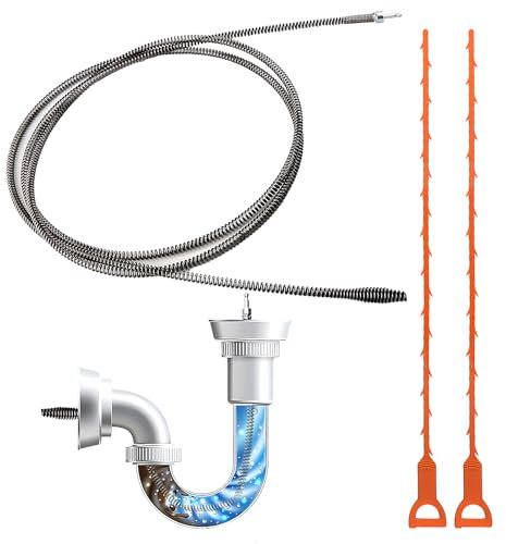 Universal Rohrreiniger Spirale, 3m x 10mm Effizientes Spirale Abfluss Rohrreinigung, Multifunktionale Rohrreinigungswelle, Flexible Abflussreiniger Spirale für Küche Waschbecken Badewanne