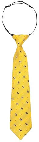 Alizeal Cravate élastique réglable pour enfant 28 cm Motif animal mignon pour école fête d'anniversaire, Chien jaune., taille unique