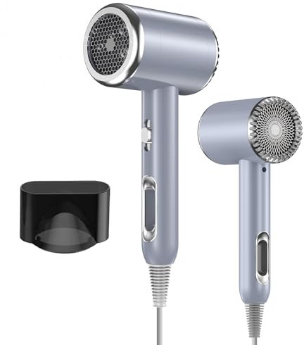 Anluomania Asciugacapelli Professionale, 2000W Potente Phon Capelli Ioni Negativi, Asciugacapelli Silenzioso, 3 Impostazioni Temperatura, Asciugatura Rapida,1 Ugelli, Phon Ionico per Viaggio, Famiglia