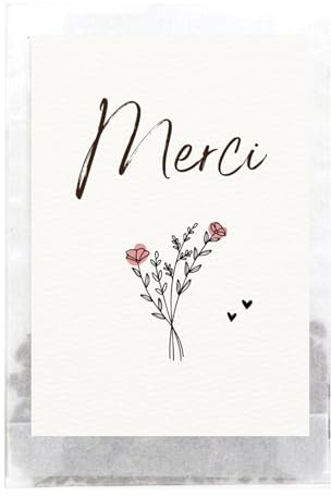 Graines de fleurs Merci (10-50 sachets) | Petit cadeau pour les invités | Cadeaux de remerciement originaux | Pour collègues, éducatrices, anniversaire enfant, mariage (Merci - Fleurs, 20)