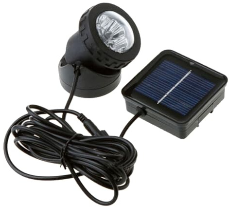 BAZEITFLOW Lámpara Solar Sumergible LED para Estanques Foco Decorativo Blanco Frío con Cable Resistente al Agua para Jardín y Fuentes