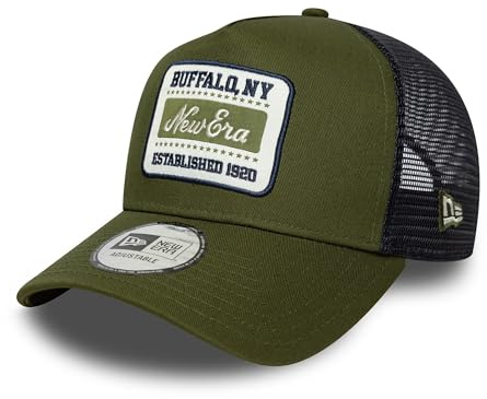 New Era NE Patch A-Frame Trucker Cap Olivgrün - One-Size