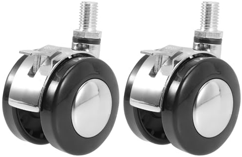 HAPINARY 2 pezzi Ruote per Sedia Ufficio con Freno Ruote Girevoli Resistenti per Mobili Casters per Sedie da Computer Facili da Installare e Antigraffio per Pavimenti e Tappeti