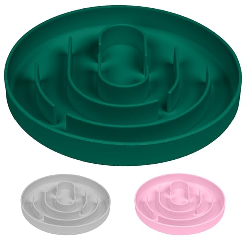 OFFCUP Ciotole per Cani, Silicone Ciotola Anti Ingozzamento, Fun Feeder Slo, Sicurezza Durevole, Per La Perdita Di Peso, Previene Lo Strozzamento Degli Animali Domestici （Verde)