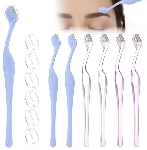6PCS Eyebrow Razor, Portable Mini Eyebrow Razors Women Facial Hair Trimmers Eye Brow Razors with Safety Cap for Face Eyebrows Shaper Tool Hair Trimmer Makeup Face Care (Multicolor)