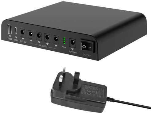 TalentCell Mini UPS Uninterrupted Power Supply 27000mAh 97.2Wh Lithium ion Backup Battery Pack with DC 12V/9V and USB-A/USB-C 18W Output for Router, Modem, LED Light, CCTV Camera, Smartphone and more