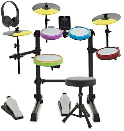 Junior Elektroniskt Trumset med Hörlurar och Stol från Gear4music