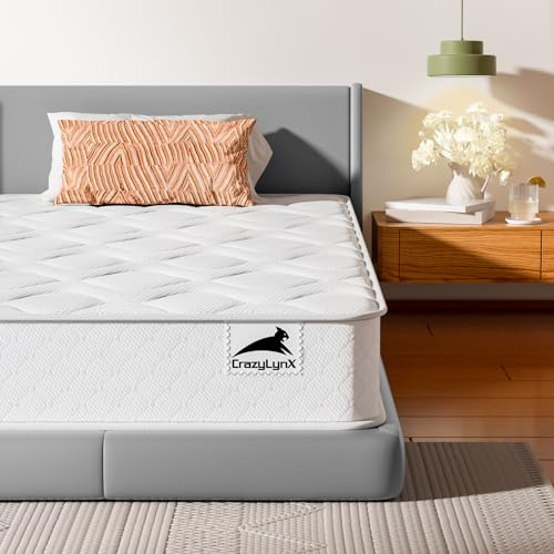 CRAZYLYNX 4FT6 Double Mattress 9-Zone Inner-Spring Bed Mattress with Foam and 3D Breathable Fabric - Orthopaedic - Thickness: 7.5 Inch