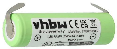vhbw Batería Recargable Compatible con Philips Norelco WS600, YS502 afeitadora, cortadora de Pelo (2000 mAh, 1,2 V, NiMH)