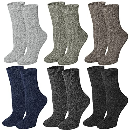 Justay Chaussettes Femme Hiver en Laine Mérinos Chaussettes Chaudes Épaisses Classiques Thermiques d'Hiver pour Femme et Homme