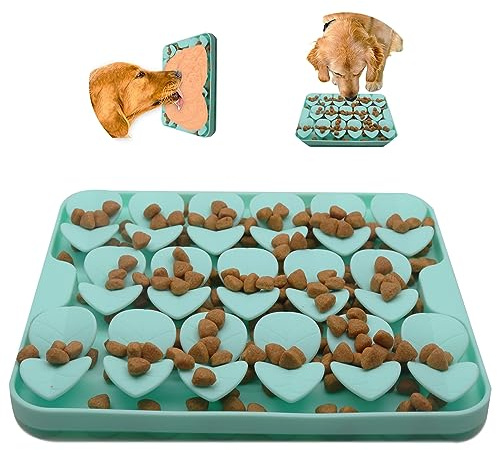 WUBAYI Tapis à friandises à lécher pour chien, tapis à renifler à alimentation lente, odeur d'entraînement, encourage les compétences naturelles de recherche pour chiens et chats (vert)