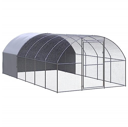 ZEYUAN Outdoor-Hühnerstall, Kaninchenstall, Legenester Für Hühner, Hühnerhaus, Hasenstall Draußen, 3x6x2 m Verzinkter Stahl