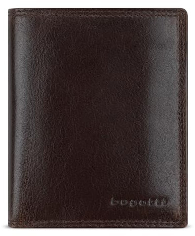 bugatti Savona Geldbörse aus vegetabilem Büffelleder, RFID-Portemonnaie Hochformat, Leder-Wallet für Herren, braun