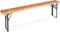 Stagecaptain BBB-170 Hirschgarten Bierzeltbank - Robuste, Lange Bierbank (170 cm) - Stabile Metallscharniere - Lackierte Oberfläche - Zusammenklappbar - Stahlgestelle - Sitzfläche aus Holz - Natur