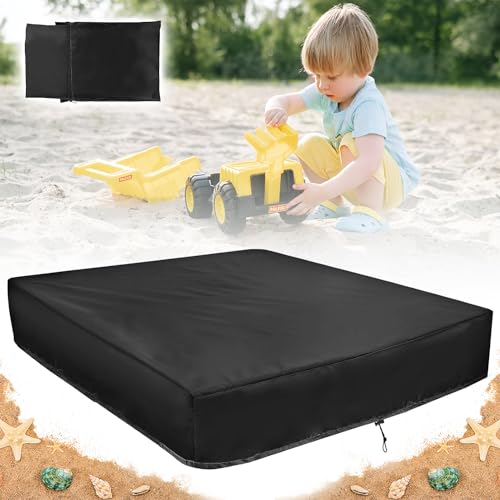 150 cm x 150 cm Sandkastenabdeckungen,Sandkasten Abdeckung, wasserdichte Sandkasten Abdeckung, Staubdichte Sandkasten Abdeckung, Sandkastenplane Abdeckung, Schwarz Sandkasten Abdeckplane