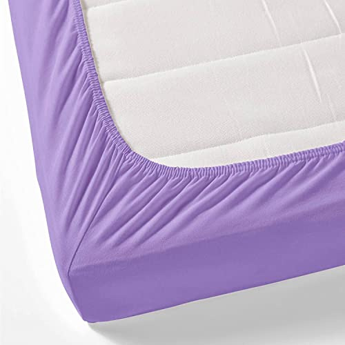 GREATOYAR Sábana Bajera Ajustables, Sábana Bajera Cama, Ropa de Cama, Sábana Cómoda, Protector de Colchón, Ropa de Cama, 100% Polyester, Cama 90x190cm, Cama 90x200cm, Morado