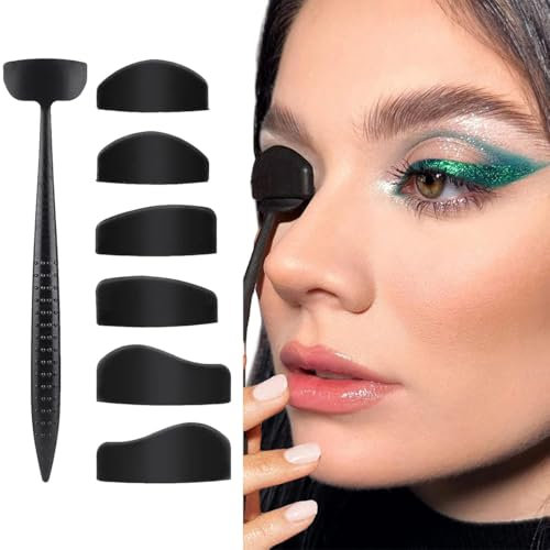 Set di eyeliner e timbri 6 in 1 in silicone, strumento rapido per il trucco degli occhi per principianti, applicatore per ombretto e matita di fissaggio