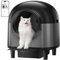 Automatische Katzentoilette, selbstreinigend, intelligente Katzentoilette mit 10 Sicherheitssensorradaren, 100 l elektrische Katzentoiletten mit Treppe für mehrere Katzen, APP-Steuerung (schwarz)