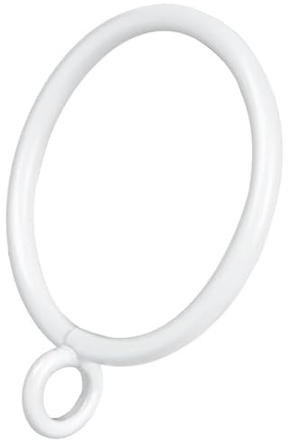 50 Anillos de Cortina de 1.5 Pulgadas de Metal Fuerte Decorativo con Ojales, Ganchos de Barra de Cortina inoxidables para baño, Sala de Estar y habitación de Invitados (Blanco)