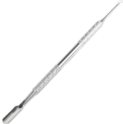 SuriNexCentrics Cuticle Pusher with Loop, Stainless Steel Cuticle Remover Tool with Round Tip, Dual End Nail Scraper for Manicure Pedicure, Cuticle Prep Kit Tool for Home & Salon Use