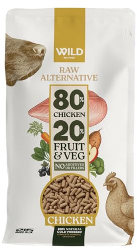 Wild Pet Food - Chicken (2.5 kg) Dog Food Dry, Grain-Free and 80:20 Cold Pressed, Low Fat, High Protein and Nutritionally Complete with Superfoods - Gastrointestinal Dog Food - Adult or Puppy